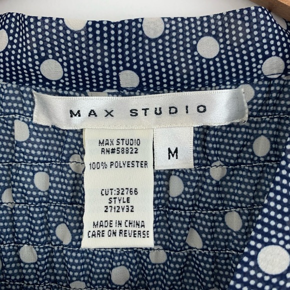 MAX STUDIO | Navy Polka Dot Blouse NWOT - Picture 12 of 12